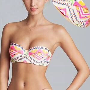 Mara Hoffman Naga Bustier Bikini Top Medium Strapless Underwire Beach Swimwear